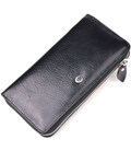Кошелек мужской из натуральной гладкой кожи на молнии ST Leather 19410 Черный