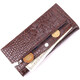 Интересный вертикальный бумажник из натуральной фактурной кожи KARYA 21434 Коричневый фото