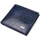 Стильный кошелек для мужчин в два сложения из натуральной фактурной кожи с тиснением под крокодила CANPELLINI 21580 Синий фото