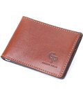 Удобный кожаный зажим для денег GRANDE PELLE 11636 Коричневый