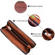 Удобный кошелек-клатч на молнии из натуральной кожи GRANDE PELLE 11659 Коричневый фото