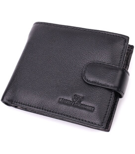 Горизонтальный бумажник среднего размера из натуральной кожи ST Leather 22454 Черный фото