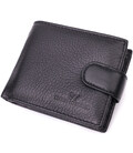 Невеликий місткий гаманець із натуральної шкіри ST Leather 22456 Чорний