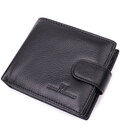 Кошелек для мужчин удобного размера из натуральной кожи ST Leather 22461 Черный