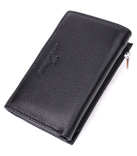 Шкіряний жіночий гаманець у три додавання ST Leather 22488 Чорний