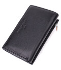 Кожаный женский кошелек в три сложения ST Leather 22488 Черный