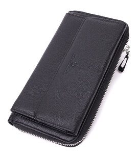 Функциональный кошелек-клатч унисекс из натуральной кожи ST Leather 22529 Черный фото