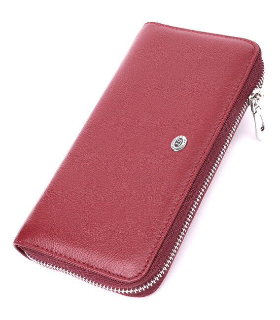 Кошелек-клатч для женщин на одно отделение из натуральной кожи ST Leather 22560 Бордовый фото