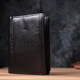 Вертикальный мужской кожаный кошелек в два сложения Vintage sale_15091 Черный фото