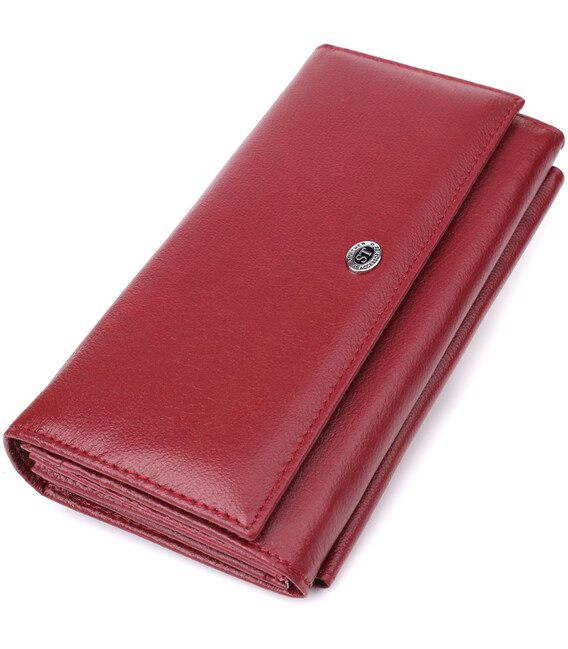 Женский кошелек с карманом для телефона из натуральной кожи ST Leather 23069 Бордовый фото