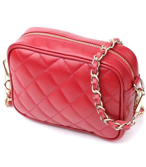 Сумка в ромбы из натуральной кожи Tony Perotti 20838_1 (CA006-01DR dk red) Красный фото