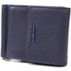 Вертикальный мужской зажим из зернистой натуральной кожи Tony Perotti 20862_1 (3595 navy) Синий фото