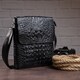 Сумка мужская вертикальная с тиснением под рептилию Vintage 14715 Черная фото