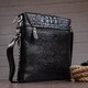 Сумка мужская вертикальная с тиснением под рептилию Vintage 14715 Черная фото