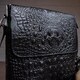 Сумка мужская вертикальная с тиснением под рептилию Vintage 14715 Черная фото