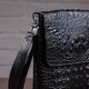 Сумка мужская вертикальная с тиснением под рептилию Vintage 14715 Черная фото