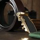 Ремень мужской с золотистой пряжкой автомат Vintage 20323 Коричневый фото