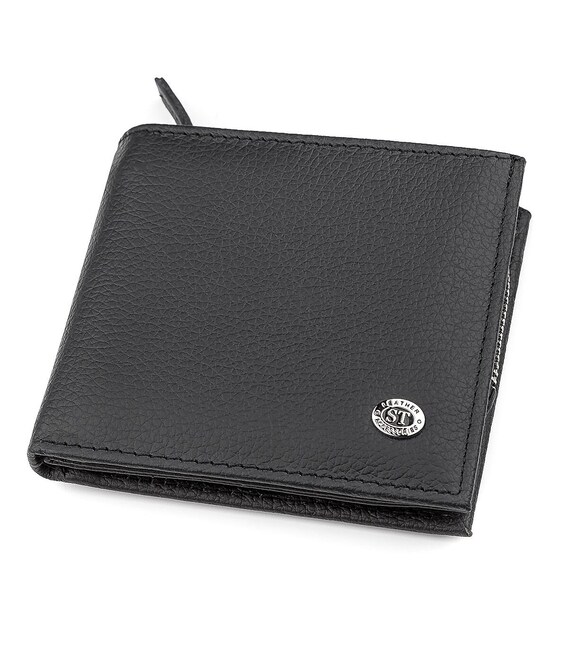 Чоловічий гаманець ST Leather 18343 (ST154) натуральна шкіра Чорний