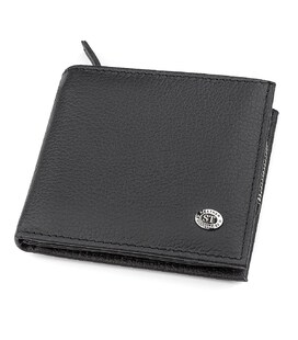 Чоловічий гаманець ST Leather 18343 (ST154) натуральна шкіра Чорний