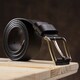 Эксклюзивный мужской джинсовый ремень из натуральной кожи GRANDE PELLE 00910 Коричневый фото