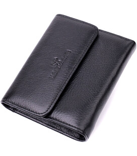 Женский симпатичный кошелек с монетницей из натуральной кожи ST Leather 19494 Черный фото