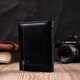 Женский симпатичный кошелек с монетницей из натуральной кожи ST Leather 19494 Черный фото