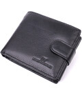Якісний горизонтальний гаманець із натуральної шкіри ST Leather 22455 Чорний