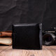 Мужской горизонтальный бумажник из натуральной кожи ST Leather 22466 Черный фото