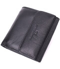 Компактный женский кошелек с монетницей снаружи из натуральной кожи ST Leather 22542 Черный