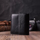 Компактный женский кошелек с монетницей снаружи из натуральной кожи ST Leather 22542 Черный фото