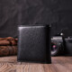 Компактный женский кошелек с монетницей снаружи из натуральной кожи ST Leather 22542 Черный фото