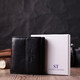 Компактный женский кошелек с монетницей снаружи из натуральной кожи ST Leather 22542 Черный фото