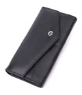 Шкіряний жіночий гаманець з геометричним клапаном ST Leather 22546 Чорний
