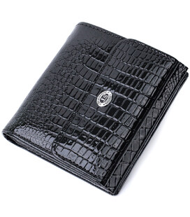 Женский фактурный кошелек из натуральной кожи ST Leather 22706 Черный фото