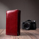 Кошелек женский в три сложения из лакированной фактурной натуральной кожи ST Leather 22708 Красный фото