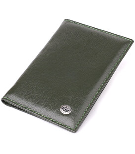 Практичная обложка на паспорт универсального формата из натуральной кожи ST Leather 23081 Зеленый фото
