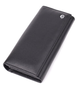 Солідний жіночий гаманець із натуральної шкіри ST Leather 23088 Чорний