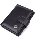Компактний чоловічий гаманець вертикального формату з натуральної шкіри ST Leather 23095 Чорний