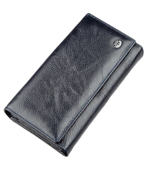 Гаманець-клатч з візитниці ST Leather 18880 Сіро-синій
