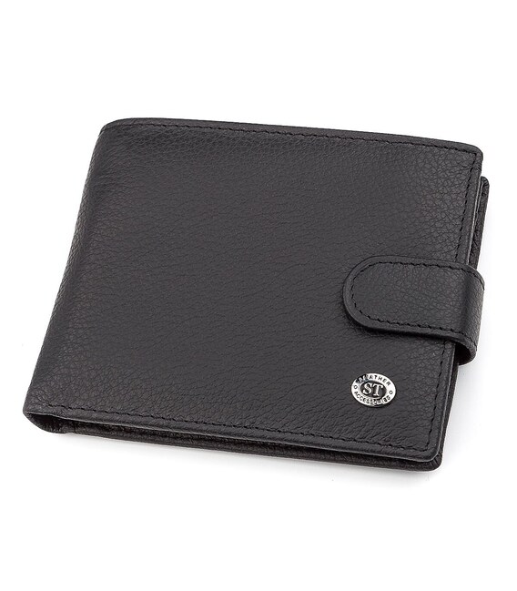 Чоловічий гаманець ST Leather 18328 (ST137) італійська шкіра Чорний