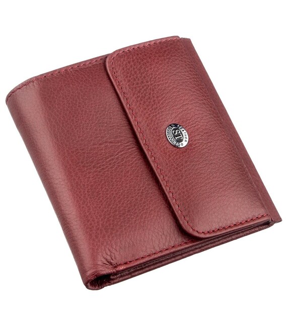 Невеликий жіночий гаманець з монетницьою ST Leather 18920 Бордовий