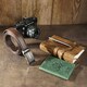 Ремень мужской тонкий c пряжкой автомат и коричневой заливкой Vintage 20308 Коричневый фото