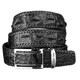 Ремень-автомат CROCODILE LEATHER 18010 из натуральной кожи крокодила Черный фото