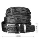 Ремень-автомат CROCODILE LEATHER 18010 из натуральной кожи крокодила Черный фото