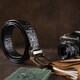 Ремень классика из натуральной кожи крокодила CROCODILE LEATHER 18018 Черный фото