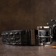 Ремень классика из натуральной кожи крокодила CROCODILE LEATHER 18018 Черный фото