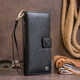Оригинальный кошелек кожаный женский на хлястике с кнопкой ST Leather 19280 Черный фото