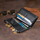 Оригинальный кошелек кожаный женский на хлястике с кнопкой ST Leather 19280 Черный фото