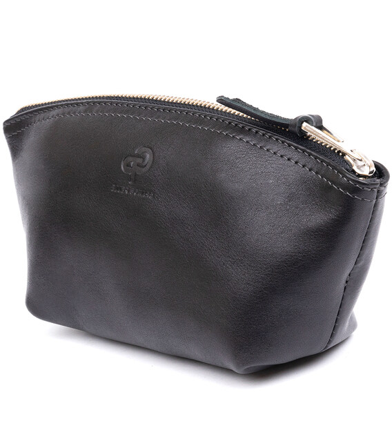 Жіноча косметичка зі шкіри Amelin GRANDE PELLE 11302 Чорна