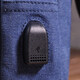 Сумка с USB кабелем через плечо из плотного текстиля 21224 Vintage Синяя фото
